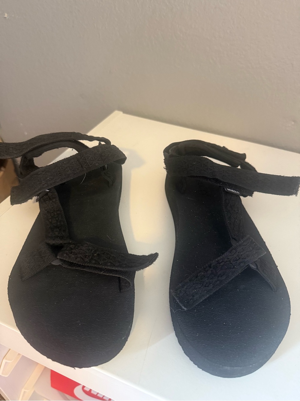 Women's Black Strappy Velcro Sandals